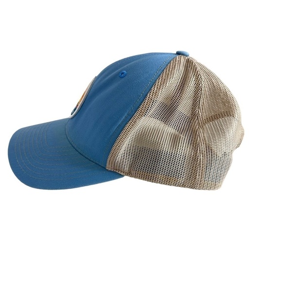 Lake Travis Marina Patch Trucker Hat Snapback Blue Tan Mesh Richardson 112 - Picture 3 of 11
